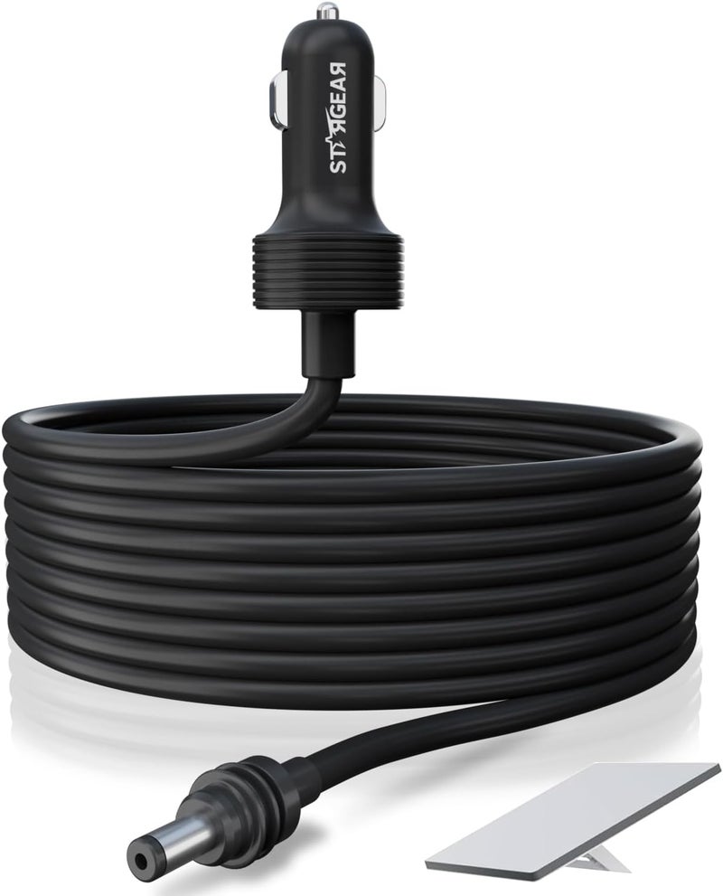 STARGEAR كابل ستارلينك ميني 12 فولت 5 متر/16.4 قدم، ملحقات ستارلينك ميني كابل ولاعة السجائر 16AWG إلى كابل DC، محول شاحن السيارة ستارلينك 12 فولت-48 فولت (5 متر) - Image 1